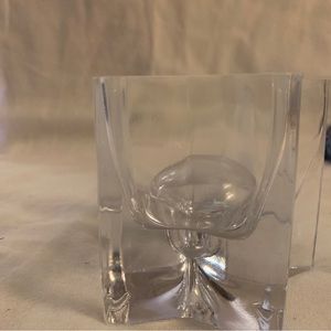 Krosno Poland clear glass star Shaped Bowl, Candle Holder, Christmas Decoration